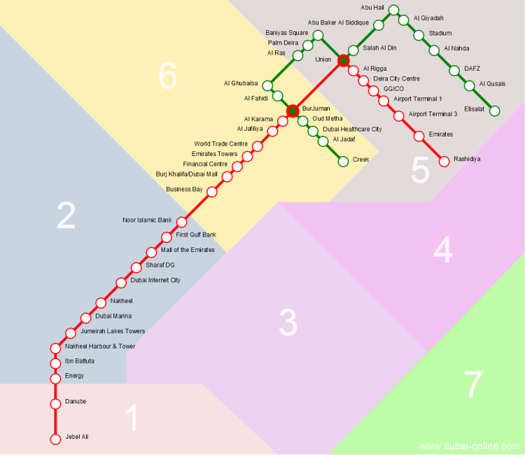 Plan métro Dubai